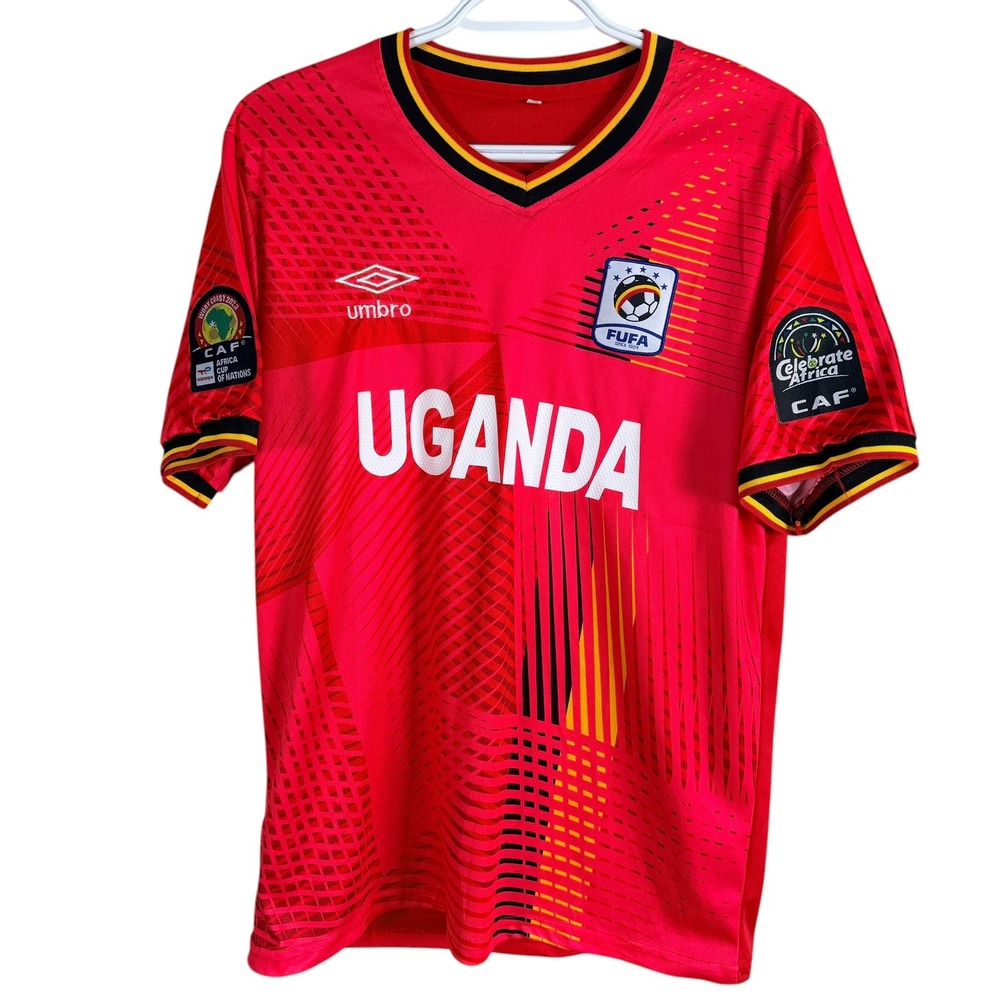 Umbro Uganda National Football Soccer Jersey‎ Kit Mens L Red AFCON 2023 FUFA